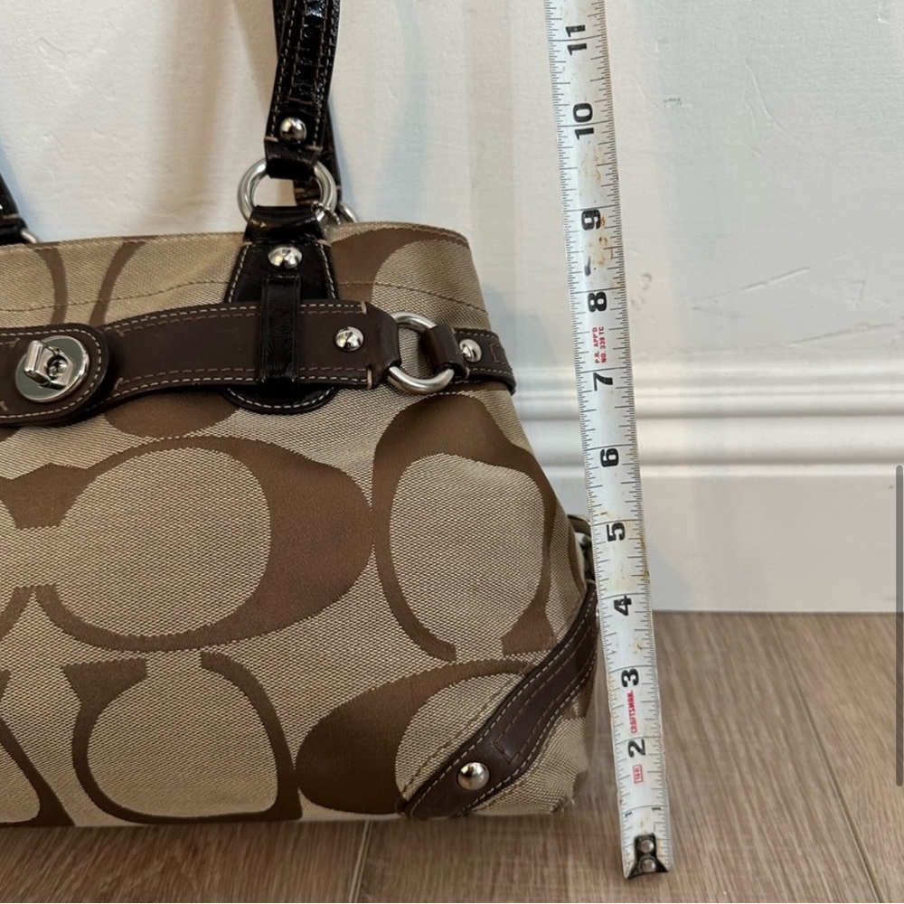 Coach Brown and Tan Signature Tote - Picture 7 of 8